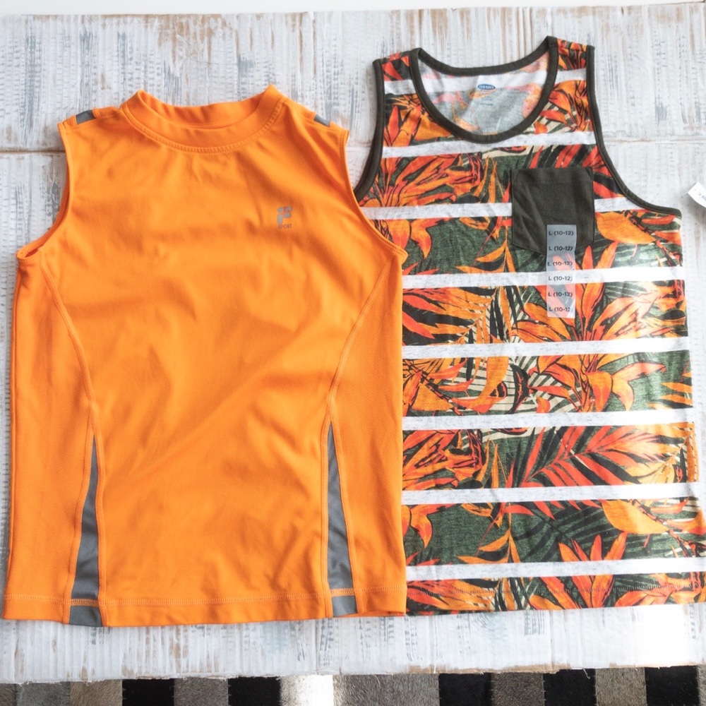 2 boys' tanks: Fila & Old Navy